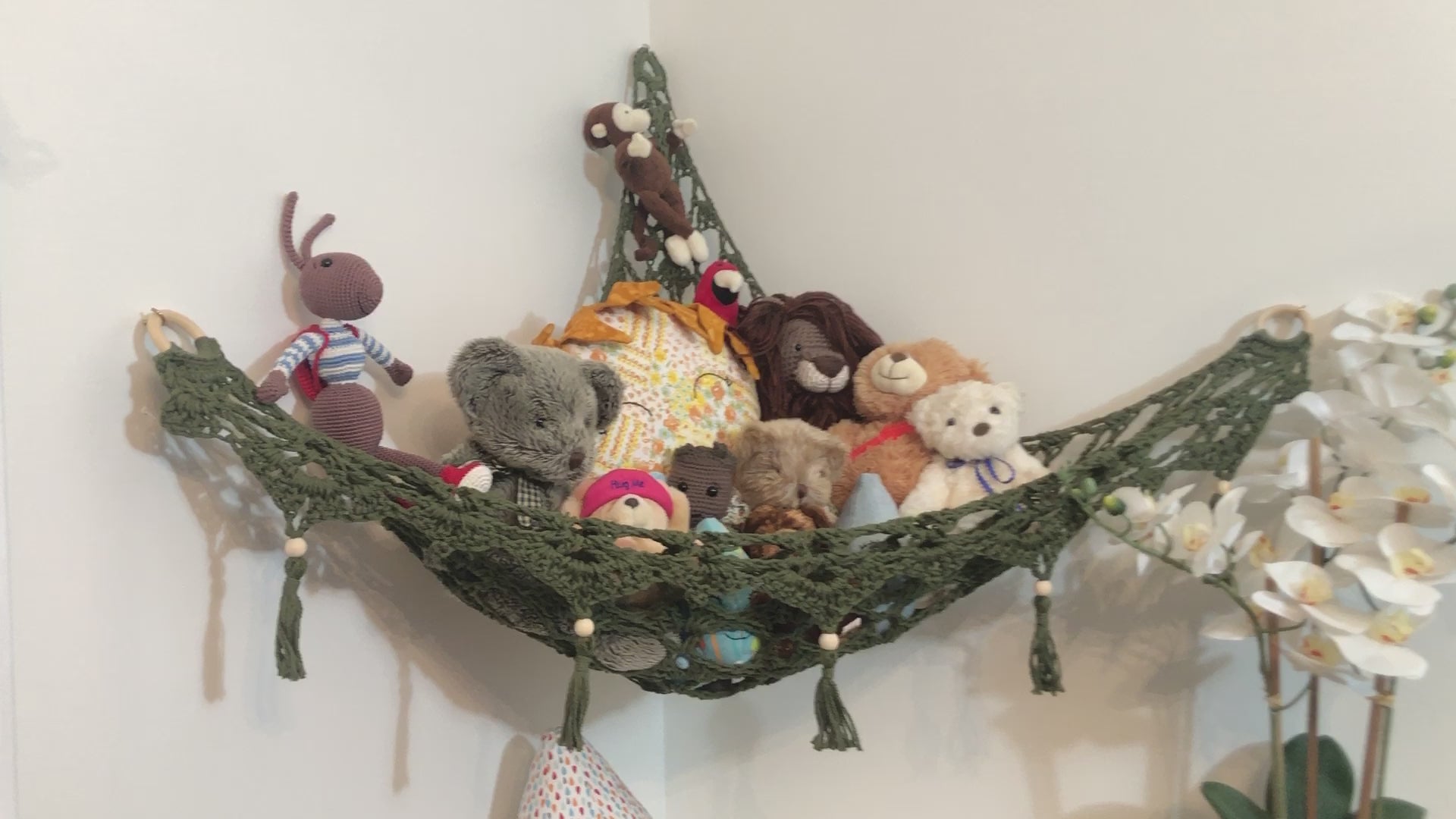 HOME4 Plush Animal Teddy Bear Hanging Storage Toys Hammock